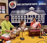 163rd Shri Chitrapur Rathotsava at Shirali - Day 3 (20 April 2024);  Bhajan Seva by Smt. Sangeeta Bhatkal, Tabla-N.G. Hegde, Tala-Sanskrit Nayak Magic Show program by Shankar Jaadugar. Palki Utsava, Deep Namaskar